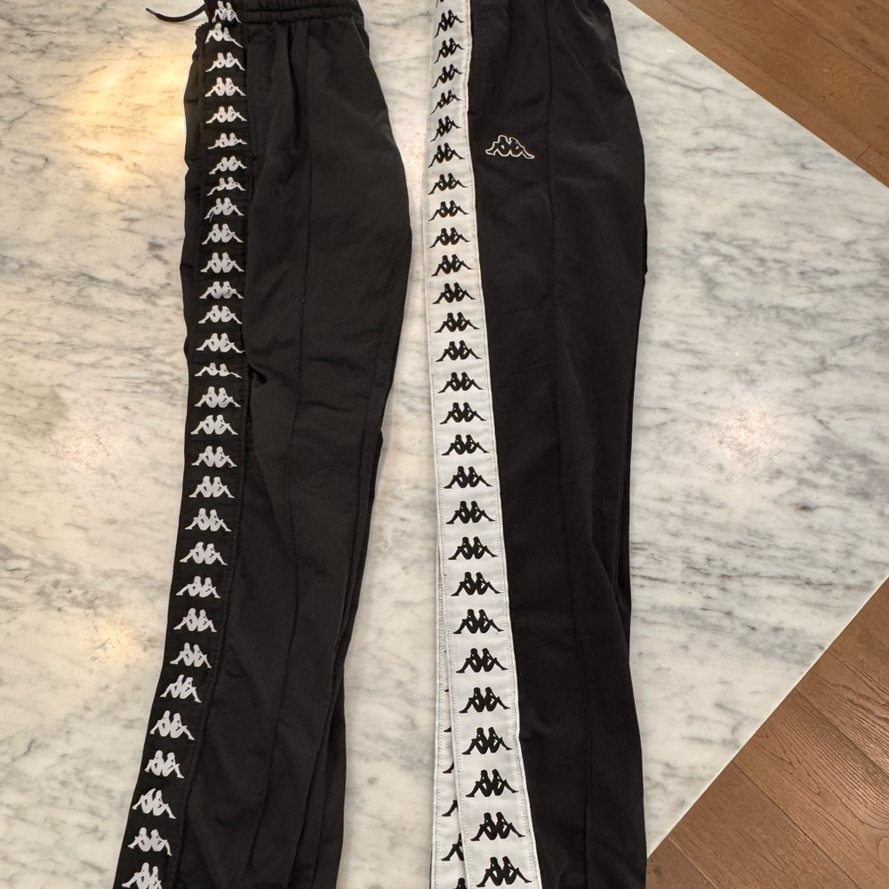 Kappa Black & white track pants
